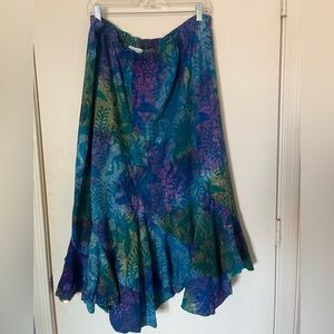 Floral Blue and Purple Women's Skirt